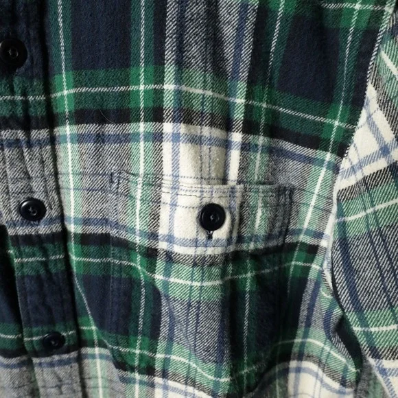 J Crew Slim Double Brushed Flannel Plaid Long Sleeve Button Down Men Medium - Picture 4 of 6
